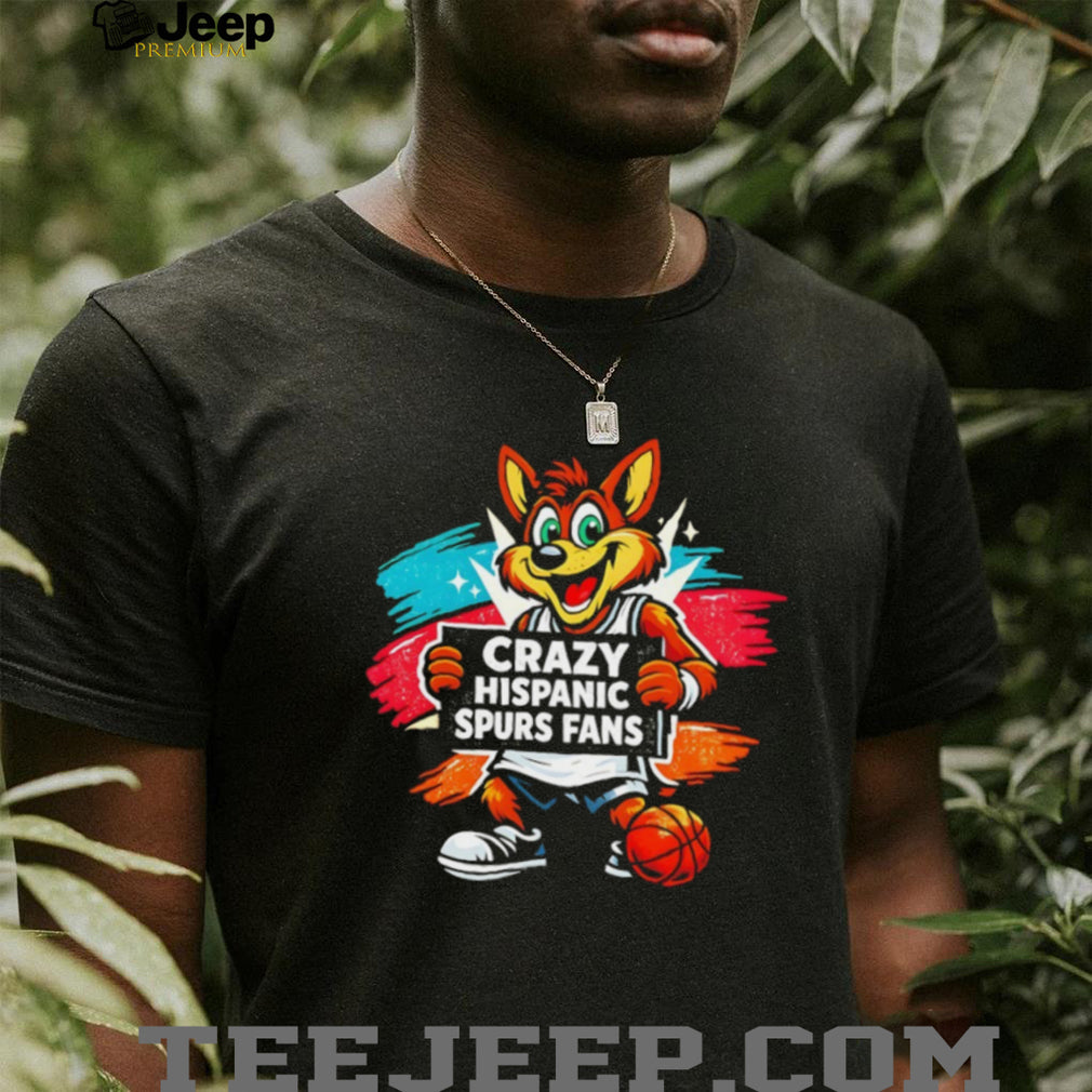 Crazy Hispanic Spurs Fans Coyote Mascot Basketball Graffiti T Shirt