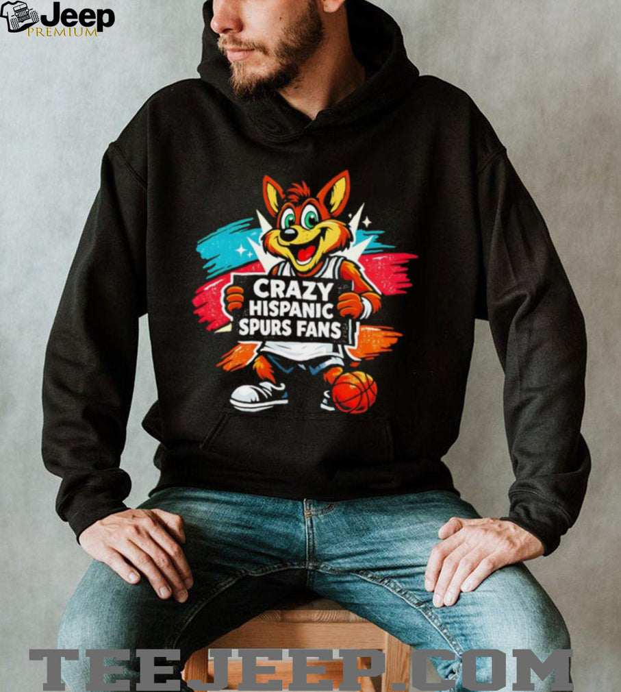 Crazy Hispanic Spurs Fans Coyote Mascot Basketball Graffiti T Shirt