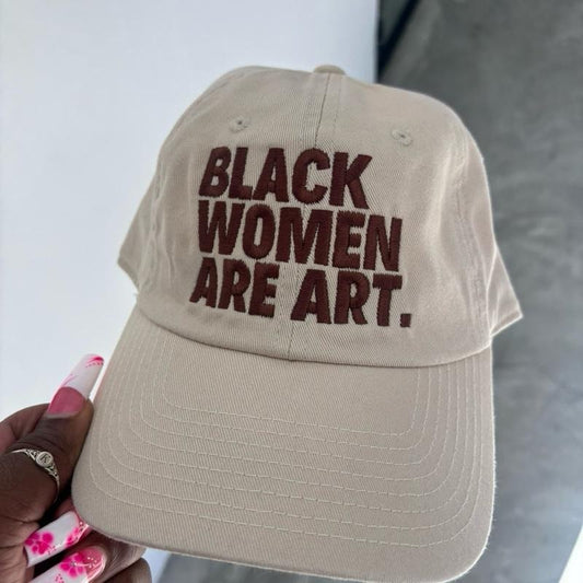 Cream Women Are Art Dad Hat - Soft Cotton Casual Style