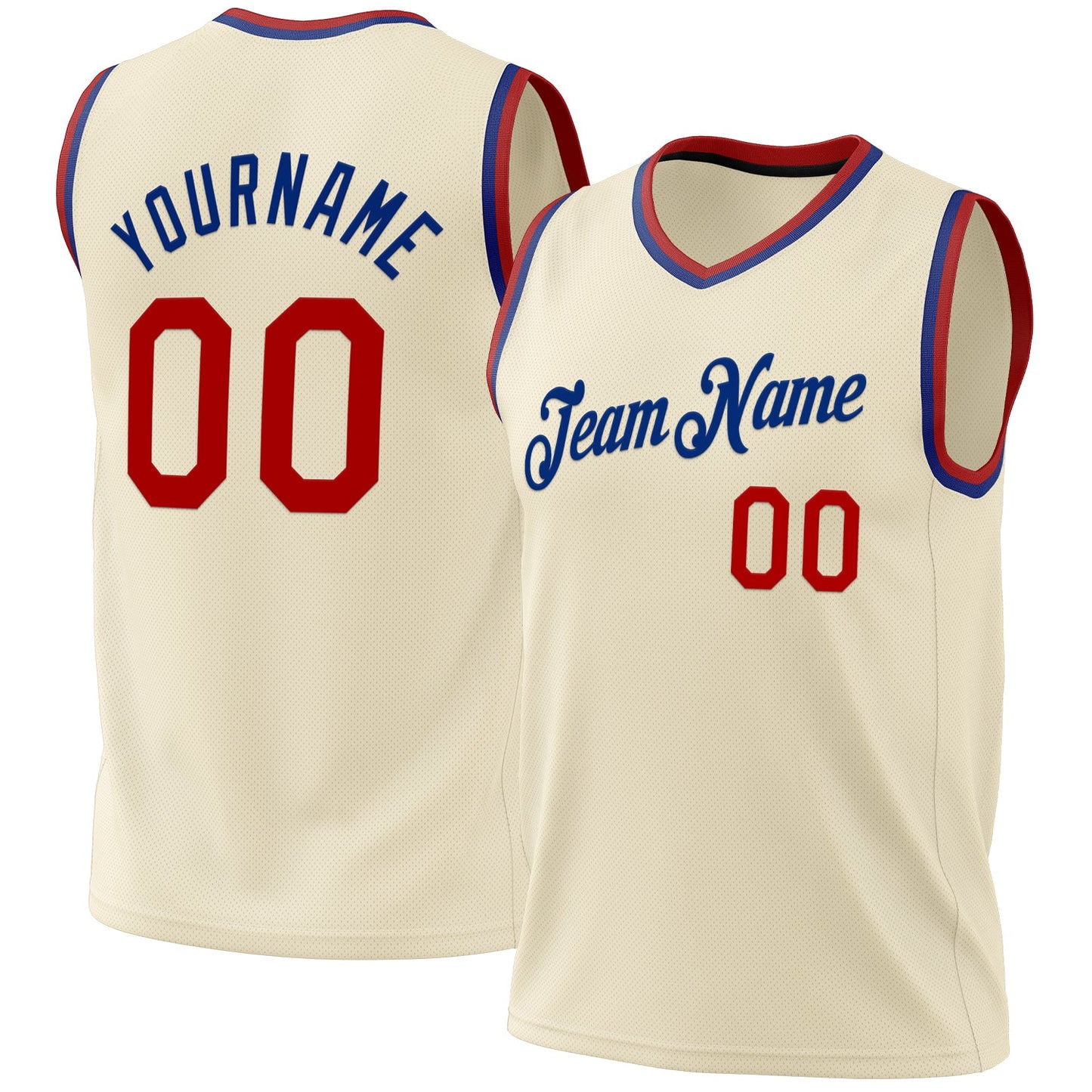 Custom Cream Red-Royal Authentic Throwback Basketball Jersey T-Shirts, Hoodie, Sweatshirt | WearSparks.com (Image 1)