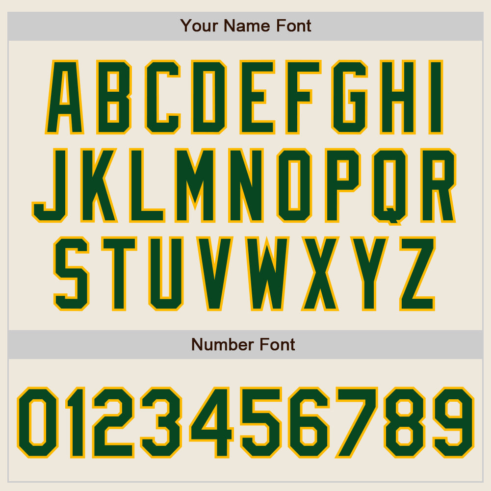 Custom Cream Green-Gold Authentic Baseball Jersey