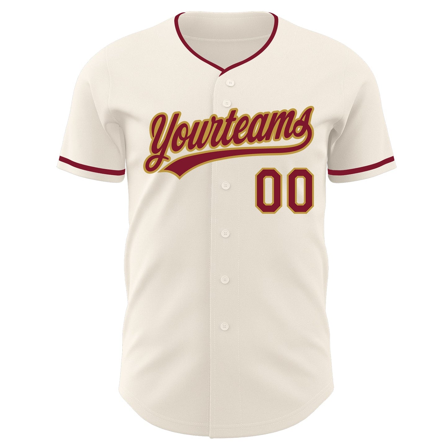 Custom Cream Crimson-Old Gold Authentic Baseball Jersey