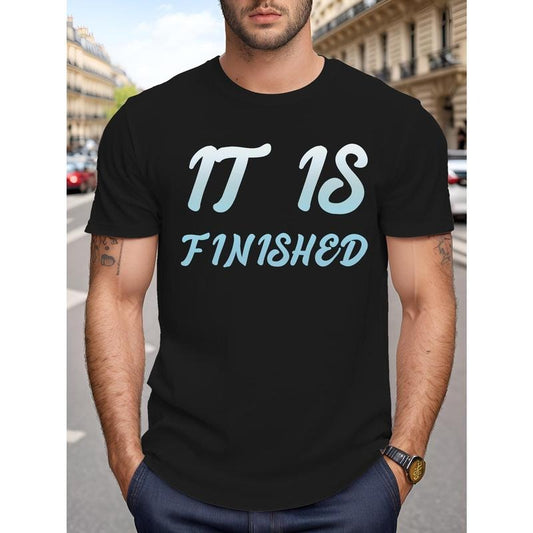 Creative letters have finished printed Men's fashion large size short sleeve T-shirt, lightweight versatile summer T-shirt Made in USA