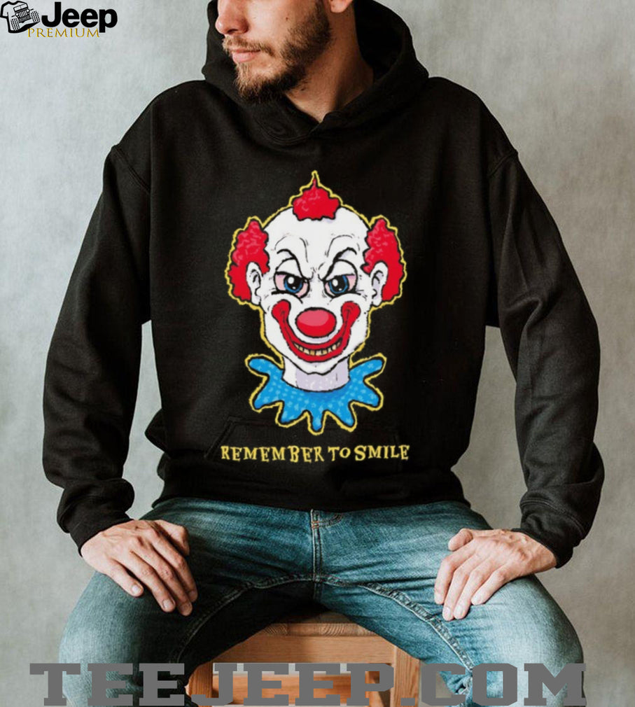 Creepy Killer Clown “Remember To Smile” Horror Graphic T Shirt