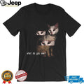 Creepy Red Eyed Cat Glitch Aesthetic What Do You See Surreal T Shirt