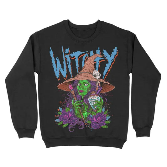 Crewneck Sweatshirt - Witchy , Halloween, Fall, Spooky Sweatshirt, Feeling Witchy, Witch Sweatshirt