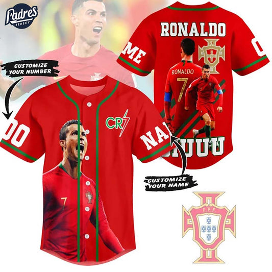Cristiano Ronaldo Portugal Custom Baseball Jersey Style - Padres Jersey Oasis: Elevate Your Baseball Style Game