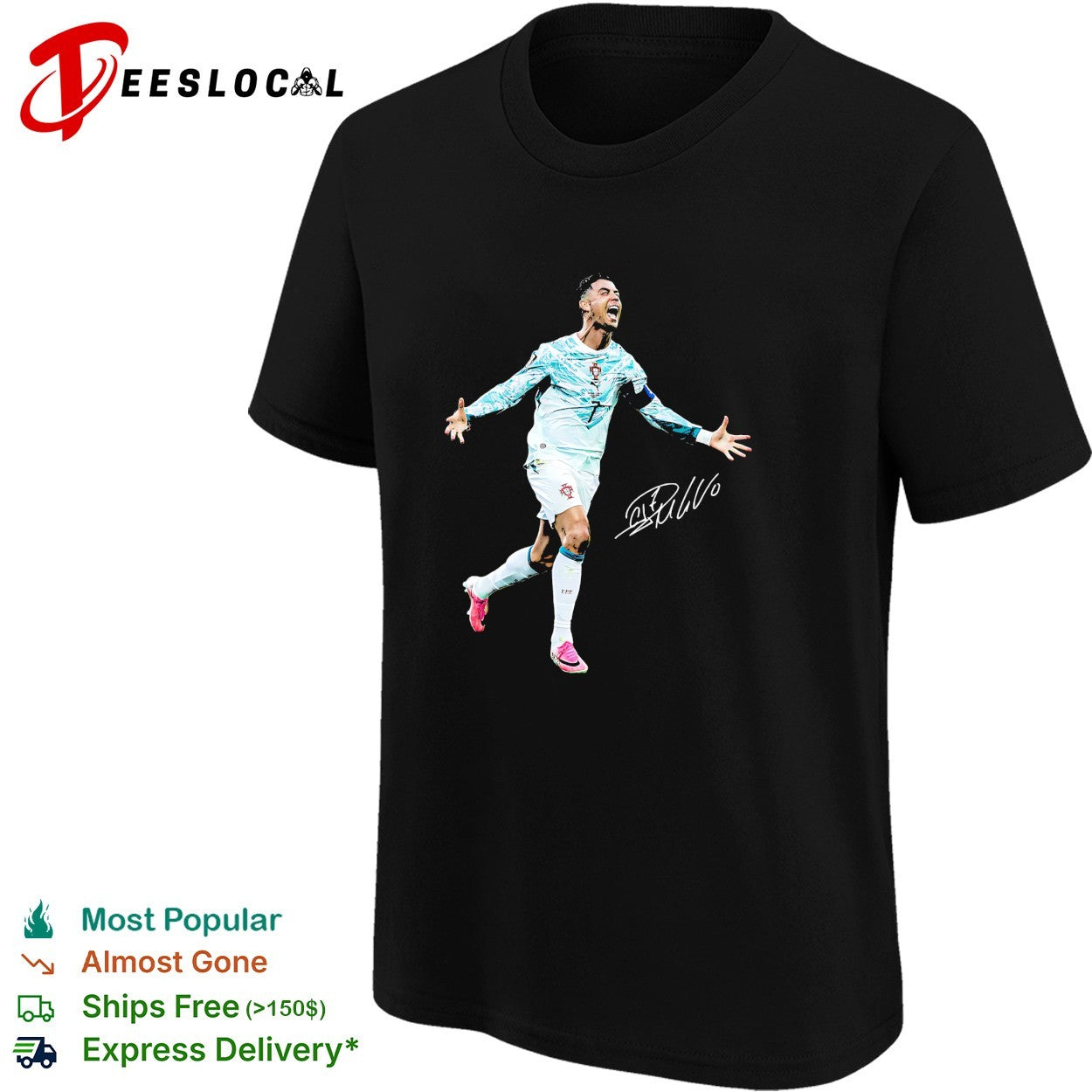 Cristiano Ronaldo Portugal soccer player celebrating shirt