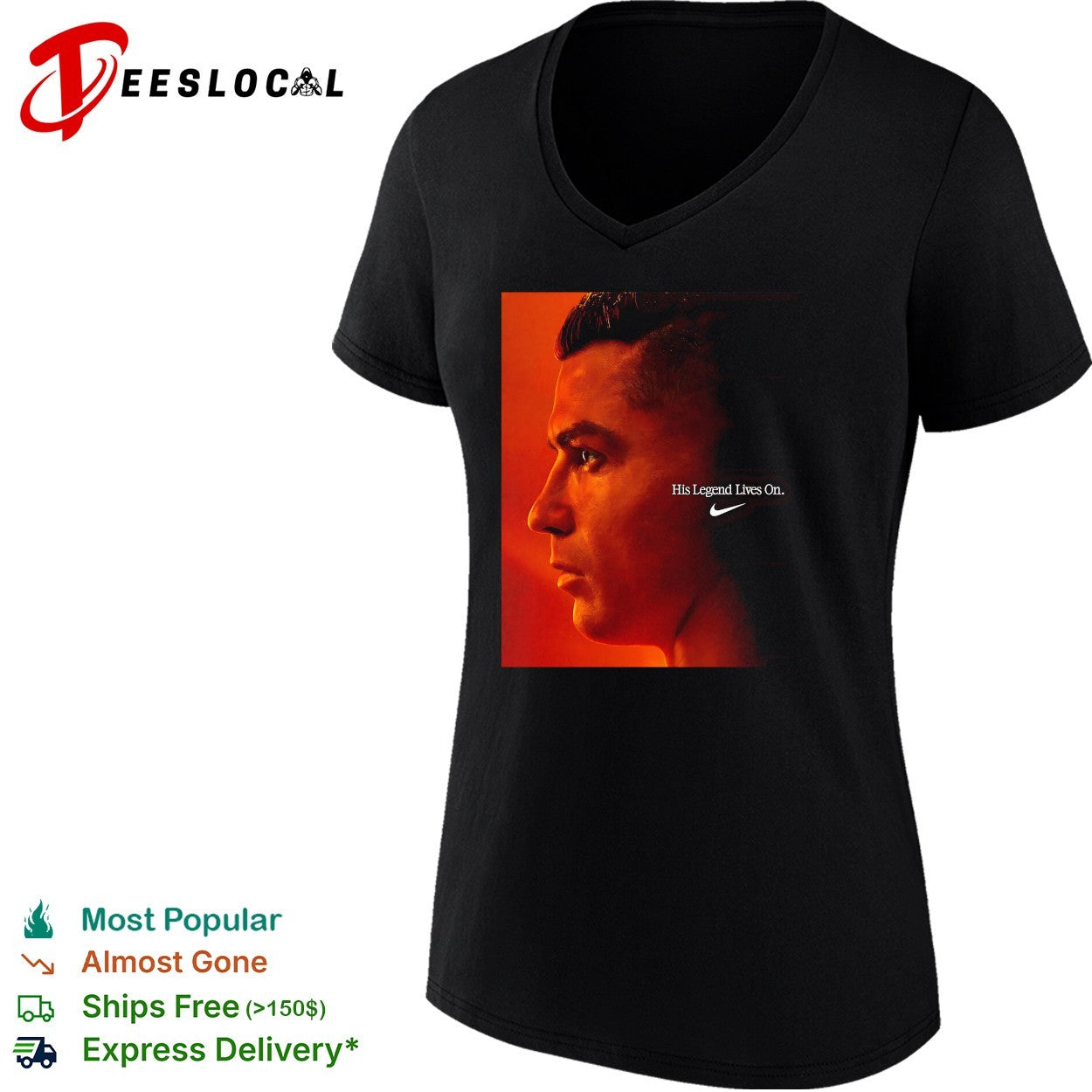 Cristiano Ronaldo his legend lives on profile portrait shirt