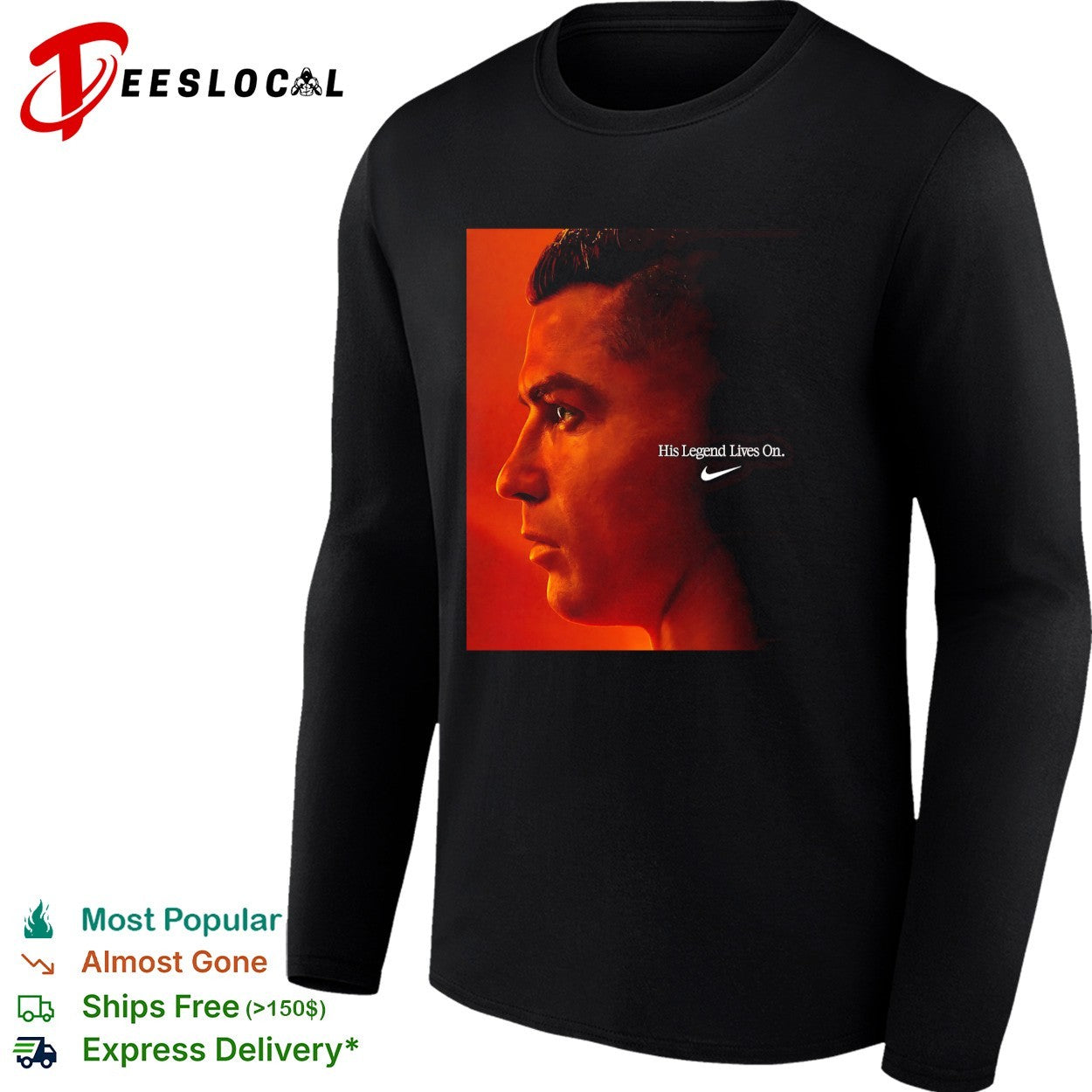 Cristiano Ronaldo his legend lives on profile portrait shirt