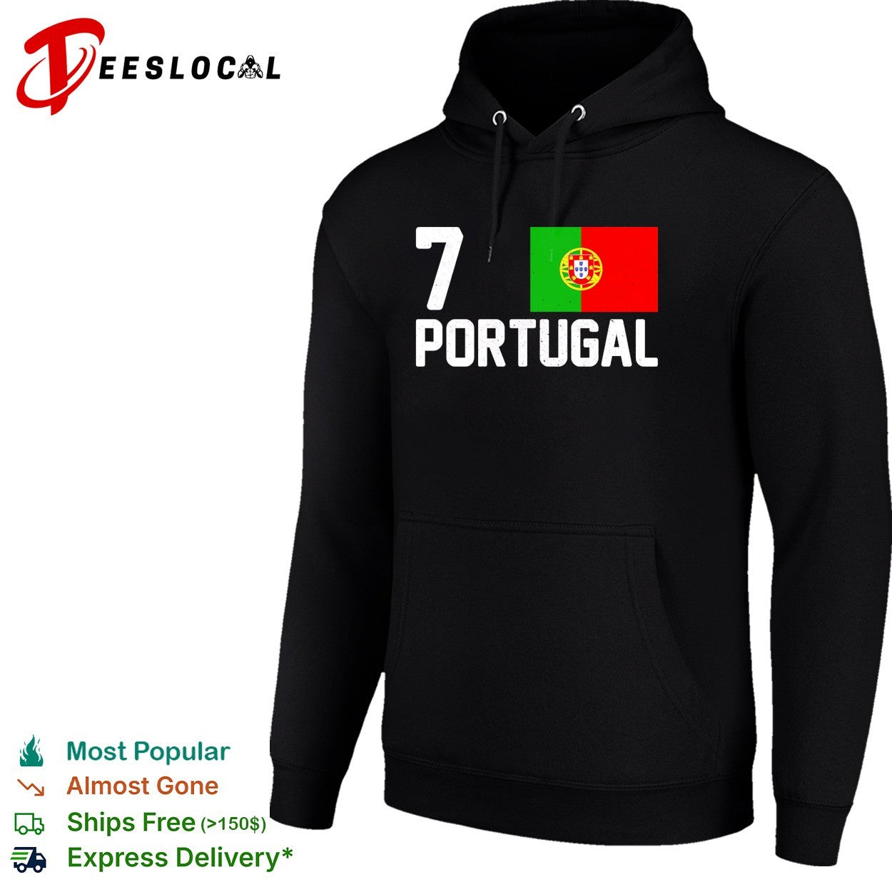 Cristiano Ronaldo number 7 Portugal flag shirt