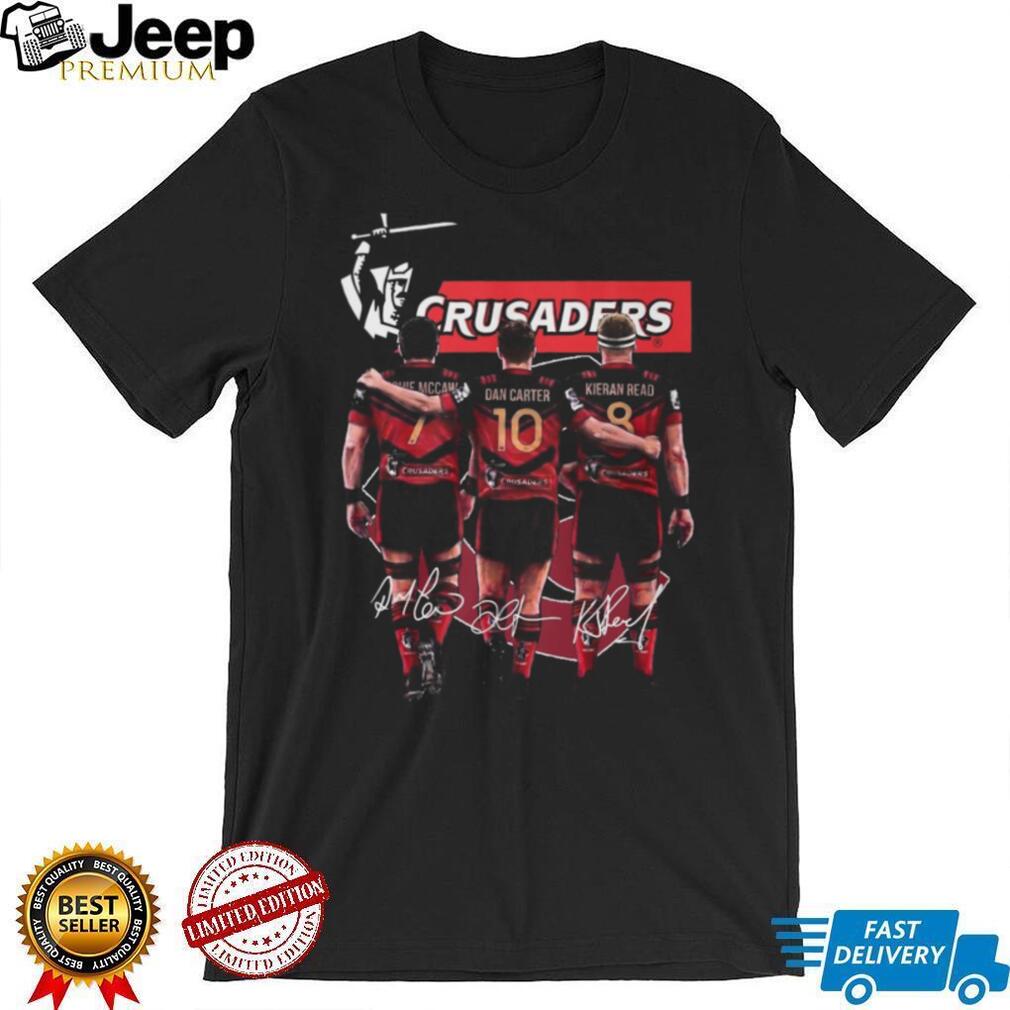 Crusaders Rugby Legends Richie McCaw Dan Carter Kieran Read Signatures T Shirt