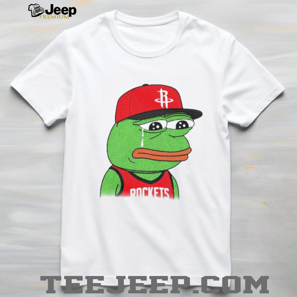 Crying Pepe Houston Rockets Basketball Fan Parody T Shirt Funny Rockets Gear