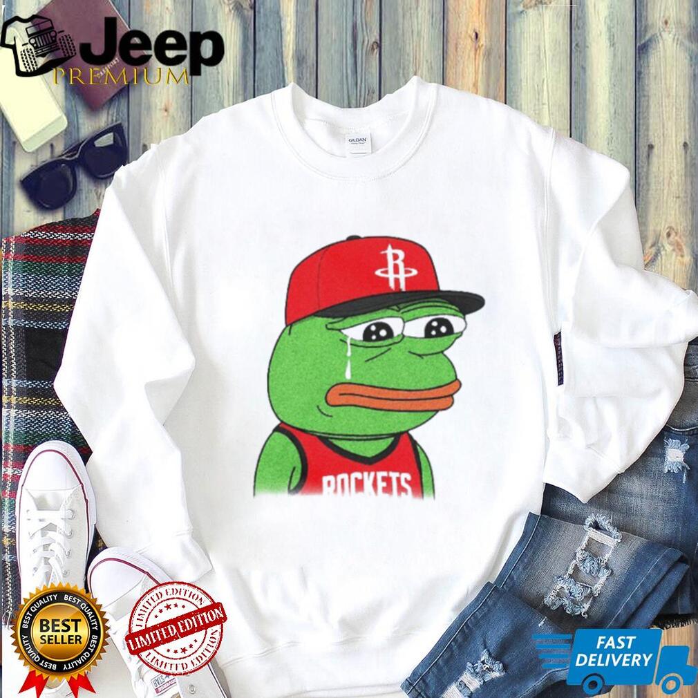 Crying Pepe Houston Rockets Basketball Fan Parody T Shirt Funny Rockets Gear