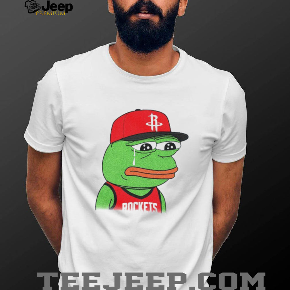 Crying Pepe Houston Rockets Basketball Fan Parody T Shirt Funny Rockets Gear