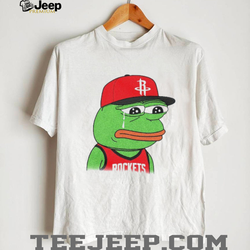 Crying Pepe Houston Rockets Basketball Fan Parody T Shirt Funny Rockets Gear