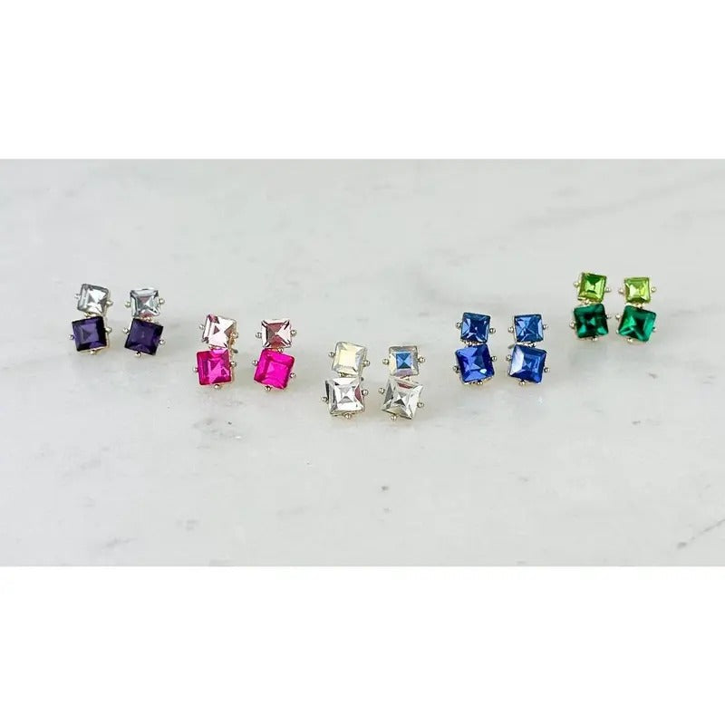 Crystal Linked Stud Earrings *Final Sale*