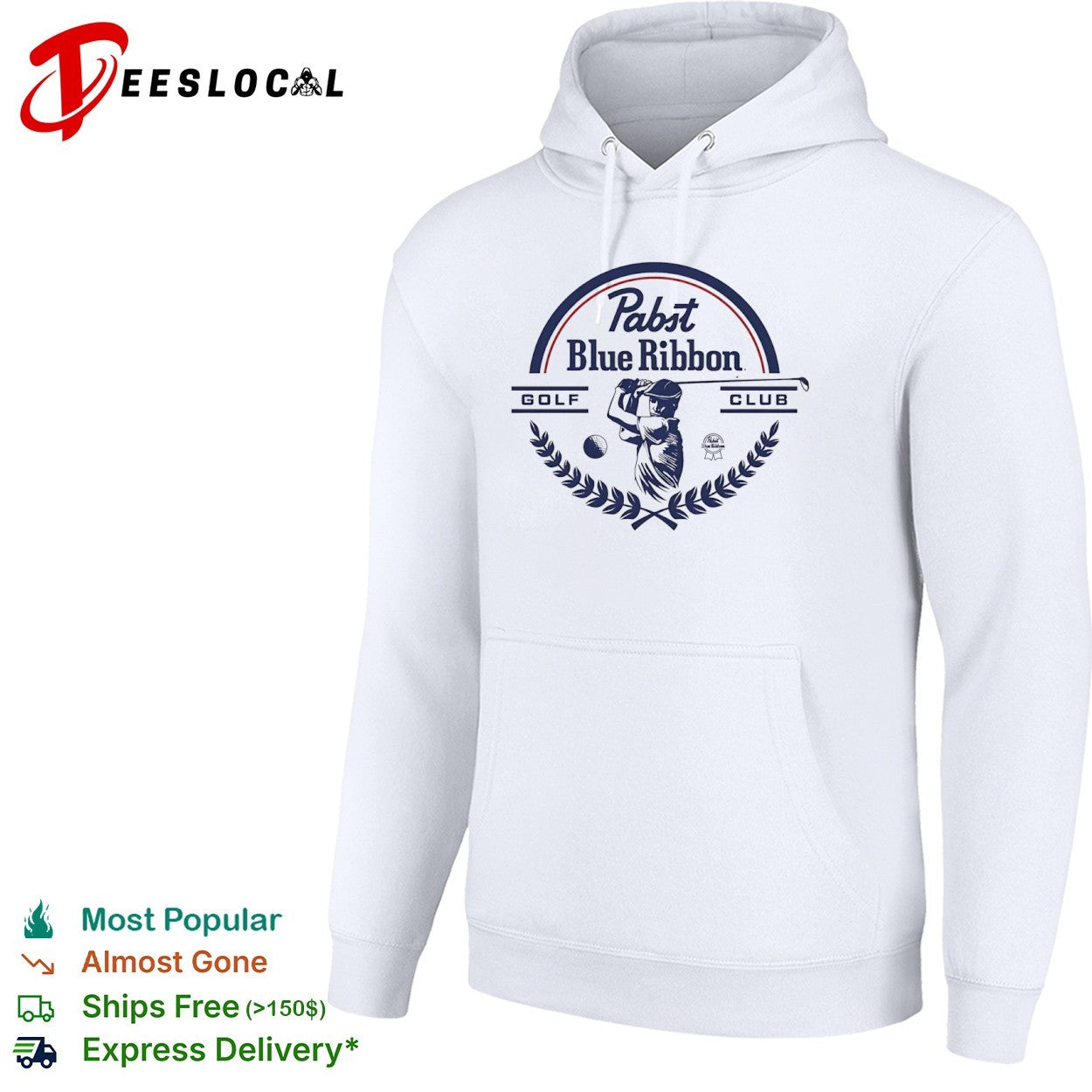 Pabst Blue Ribbon Golf Club Logo Beer PBR shirt