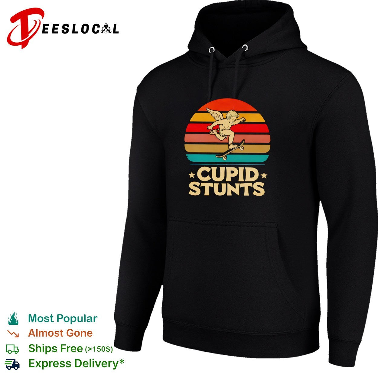 Cupid stunts cherub riding skateboard vintage sunset shirt