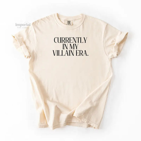 Currently In My Villain Era Comfort Colors T-Shirt, Oversized Vintage-Washed Tee, Soft Garment-Dyed Cotton, Aesthetic Streetwear, Casual Everyday Outfit