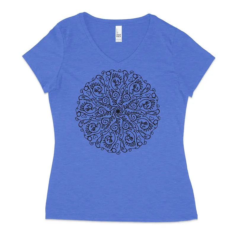 Curse Word Mandala Women's V-Neck TShirt (Ladies Fit) Hoodie, Sweatshirt | WearSparks.com