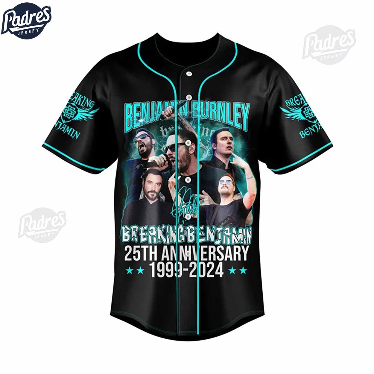 Custom 25Th Anniversary 1999 2024 Breaking Benjamin Baseball Jersey - Padres Jersey Oasis: Elevate Your... (Image 2)