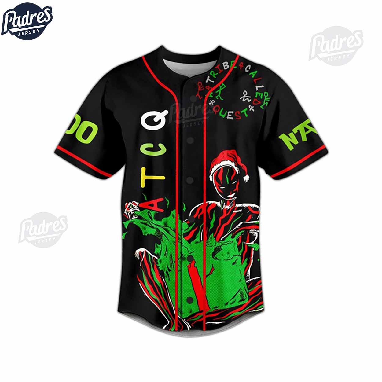 Custom A Tribe Called Quest ATCQ Christmas Baseball Jersey - Padres Jersey Oasis: Elevate Your Baseball Style... (Image 2)