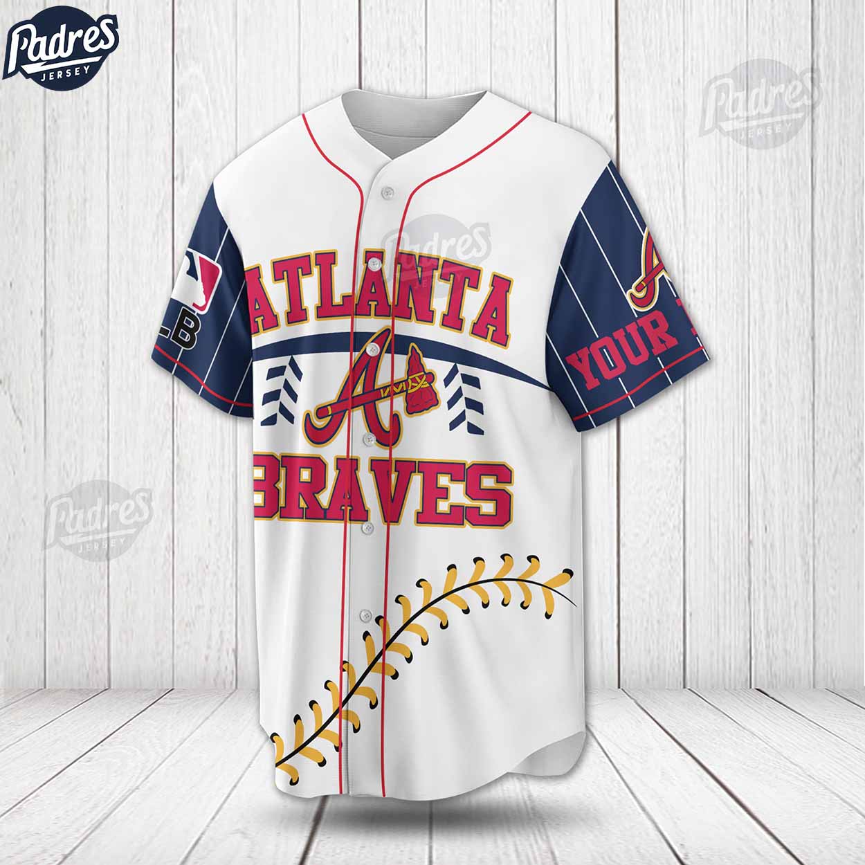 Custom Atlanta Braves Baseball MLB Baseball Jersey - Padres Jersey Oasis: Elevate Your Baseball Style Game... (Image 2)