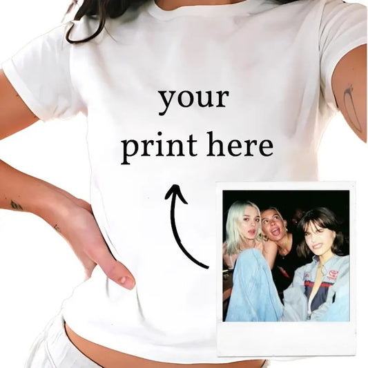 Custom Baby Tee Cropped Fit Y2K For Women