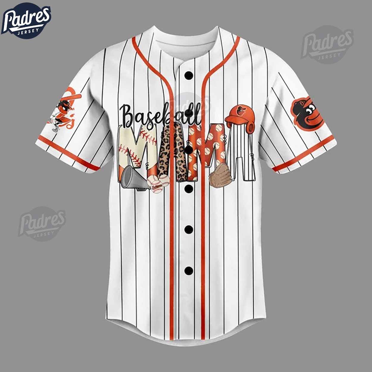 Custom Baseball Mama Baltimore Orioles Baseball Jersey - Padres Jersey Oasis: Elevate Your Baseball Style Game... (Image 3)