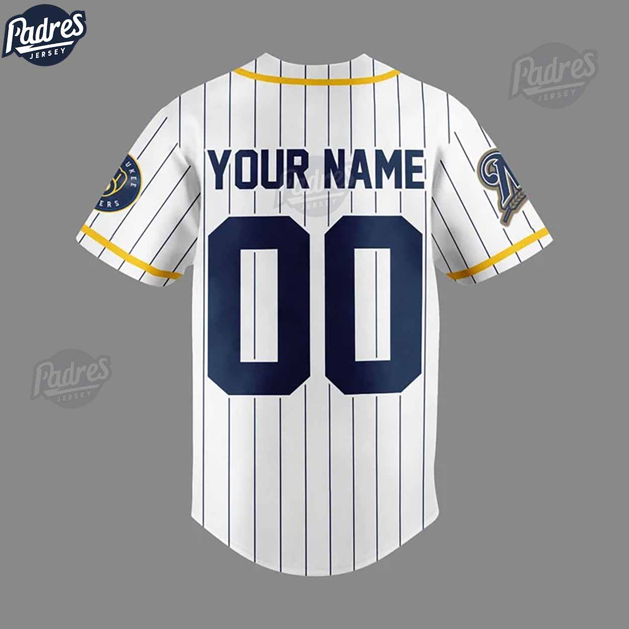 Custom Baseball Mama Milwaukee Brewers Baseball Jersey - Padres Jersey Oasis: Elevate Your Baseball Style Game... (Image 3)