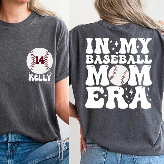 Custom Baseball Mom Shirt, In My Baseball Mom Era Shirt, Baseball Numbers Tshirt, Baseball Lover Shirt, Game Day Tee, Sport Tee