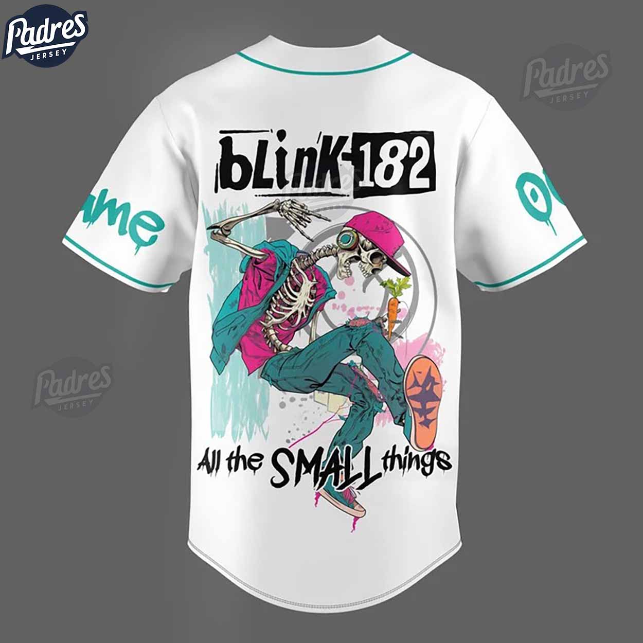 Custom Blink-182 All The Small Things Skeleton Baseball Jersey - Padres Jersey Oasis: Elevate Your Baseball... (Image 3)