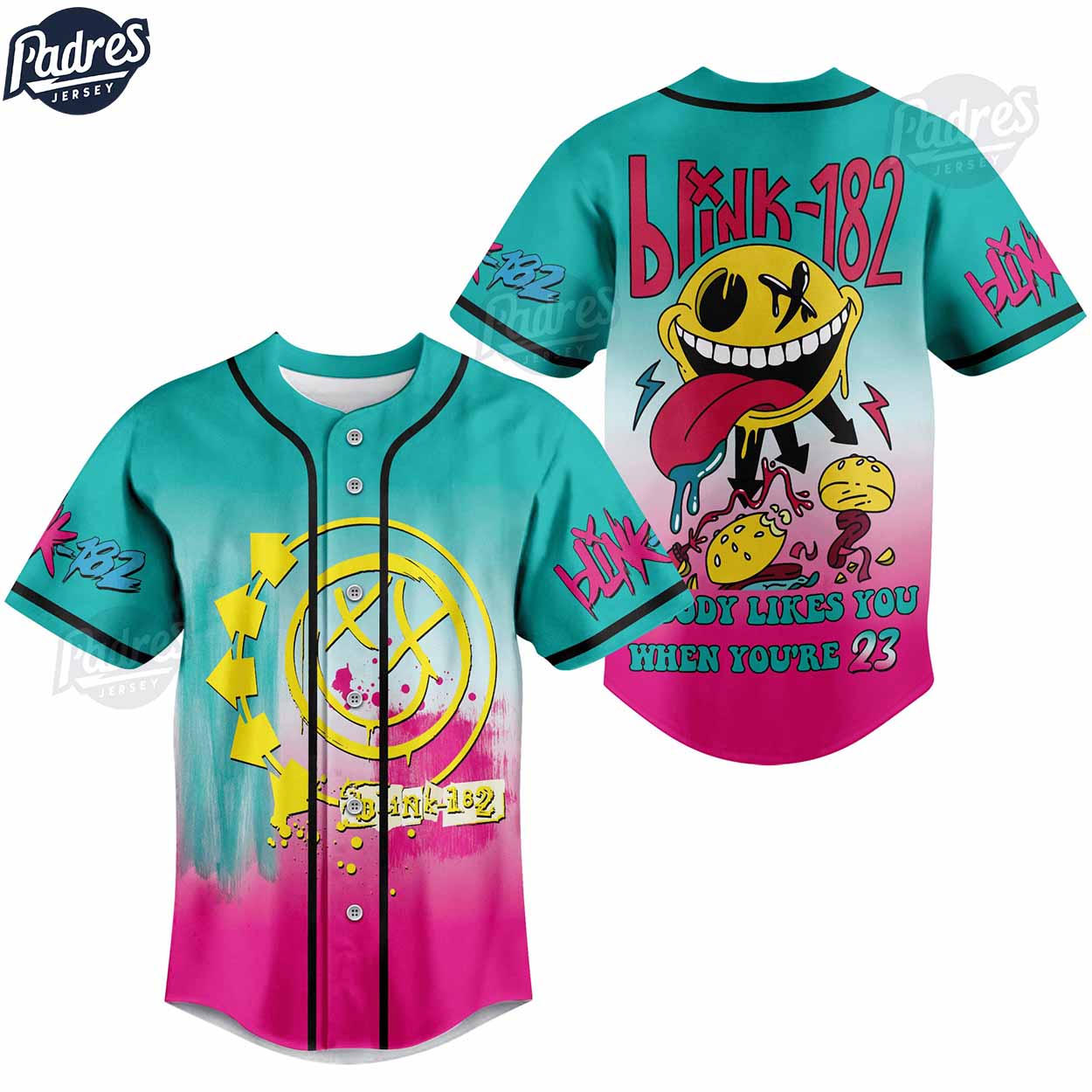 Custom Blink-182 Nobody Likes You When You're 23 Baseball Jersey - Padres Jersey Oasis: Elevate Your Baseball Style Game