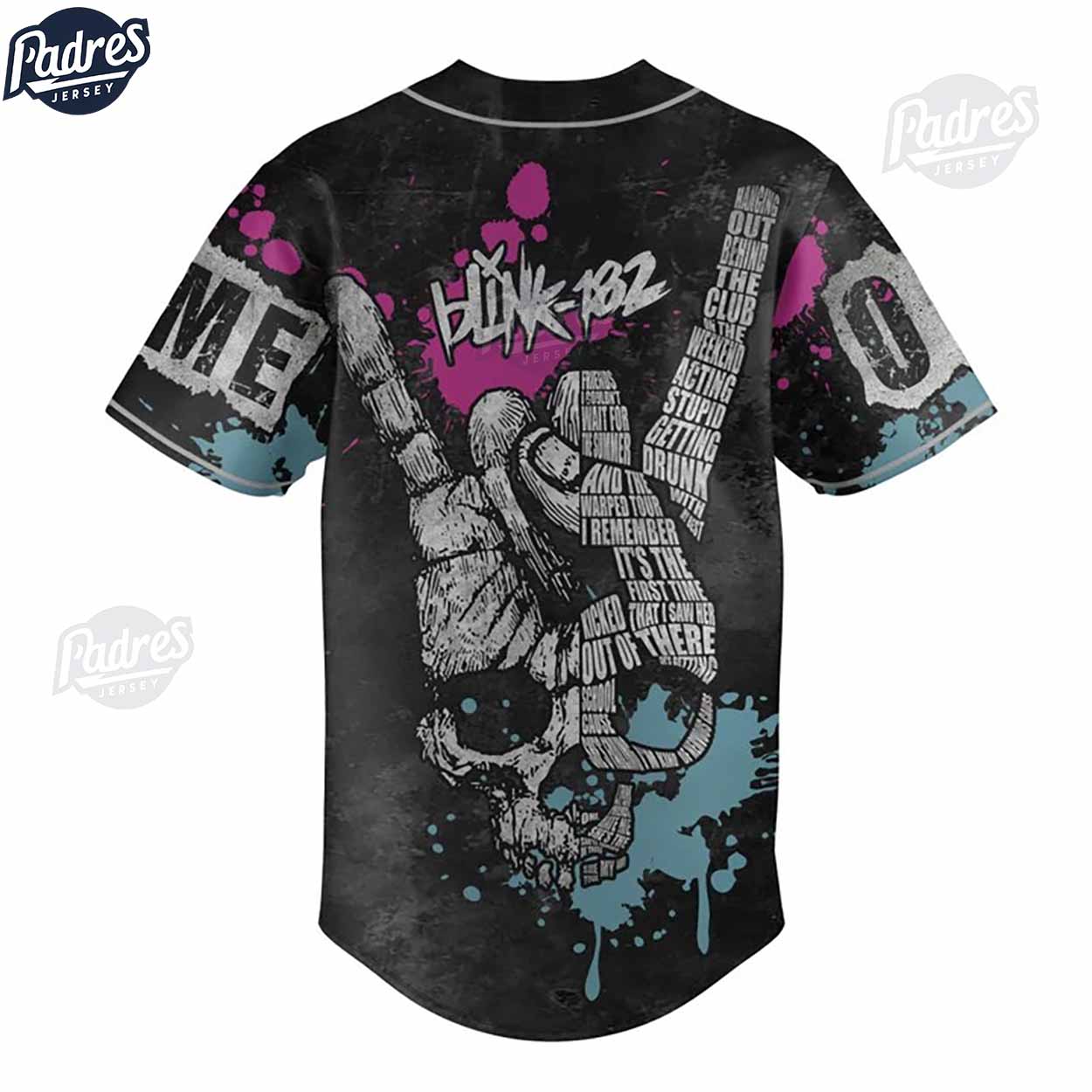 Custom Blink-182 Six Arrow Skull Baseball Jersey - Padres Jersey Oasis: Elevate Your Baseball Style Game... (Image 2)