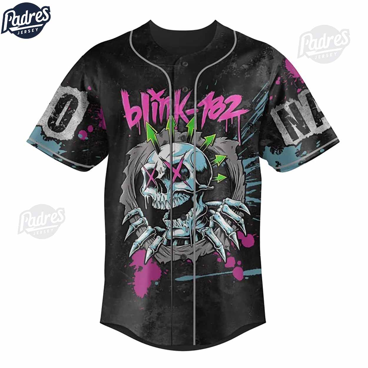 Custom Blink-182 Six Arrow Skull Baseball Jersey - Padres Jersey Oasis: Elevate Your Baseball Style Game... (Image 3)