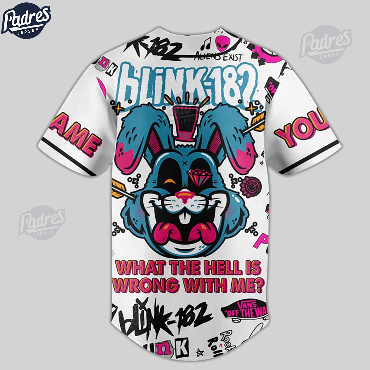 Custom Blink-182 What The Hell Is Wrong With Me Baseball Jersey - Padres Jersey Oasis: Elevate Your Baseball... (Image 2)