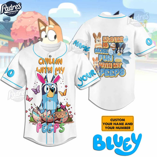 Custom Bluey Easter Day Baseball Jersey - Padres Jersey Oasis: Elevate Your Baseball Style Game T-Shirts,... (Image 1)