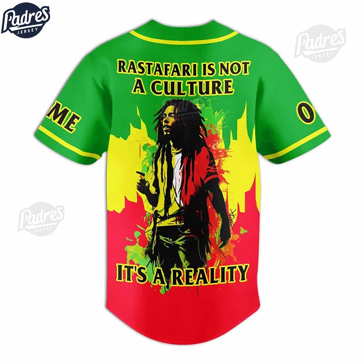 Custom Bob Marley Rastafari Is Not A Culture It's A Reality Baseball Jersey - Padres Jersey Oasis: Elevate Your... (Image 2)