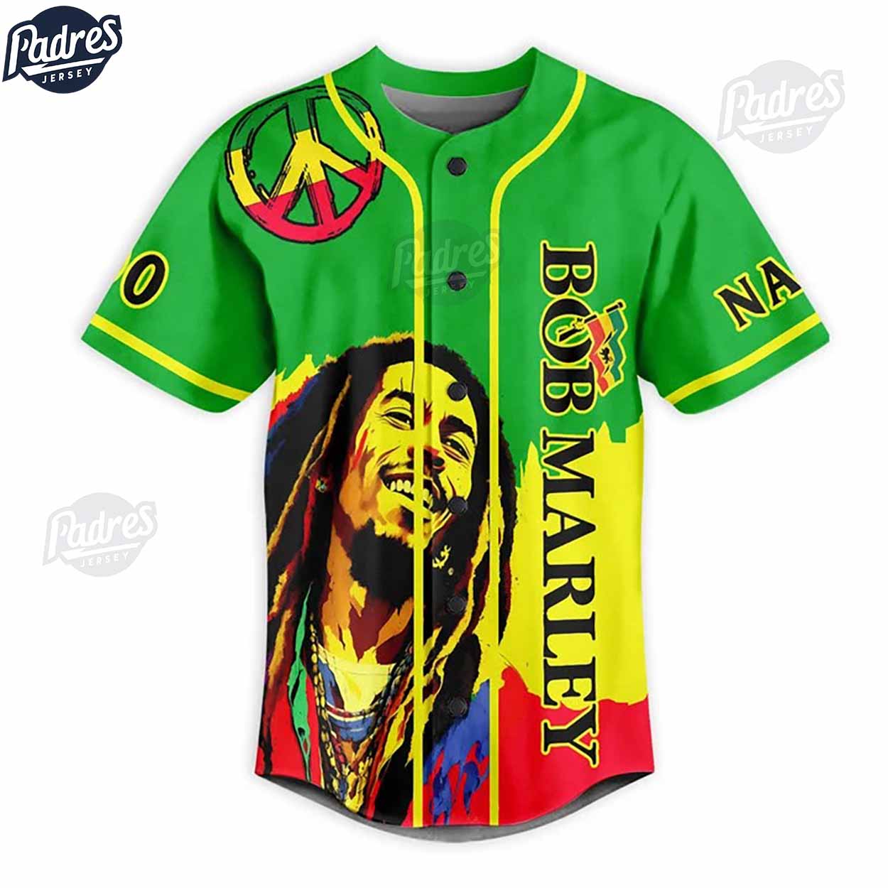 Custom Bob Marley Rastafari Is Not A Culture It's A Reality Baseball Jersey - Padres Jersey Oasis: Elevate Your... (Image 3)