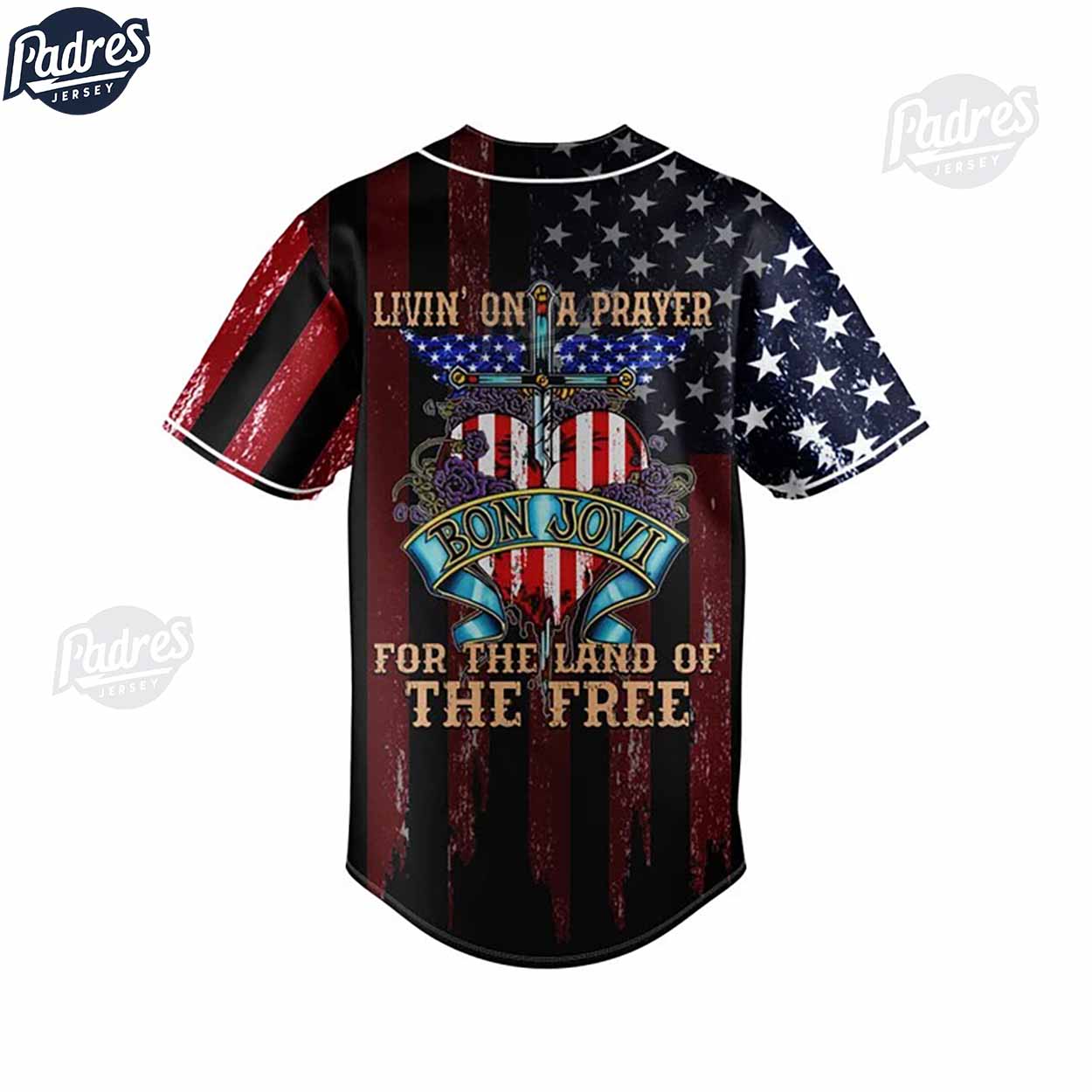Custom Bon Jovi Livin On A Prayer USA Baseball Jersey Style - Padres Jersey Oasis: Elevate Your Baseball Style Game