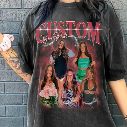 Custom Bootleg Rap Shirt, Vintage Custom Funny Rap Tee, Custom Photo Vintage Shirt, Insert Your Design, Custom Girlfriend Shirt, Comfort color shirt, HL21