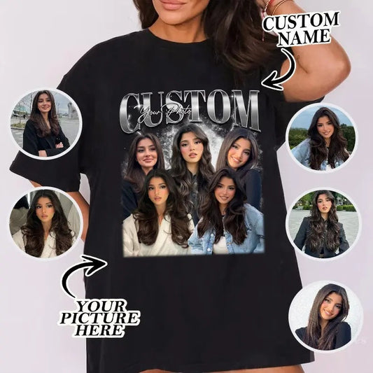 Custom Bootleg Rap Tee, Custom Your Own Bootleg Shirts, Custom Photo, Vintage Graphic 90s Tshirt, Custom Photo Shirt, HL32