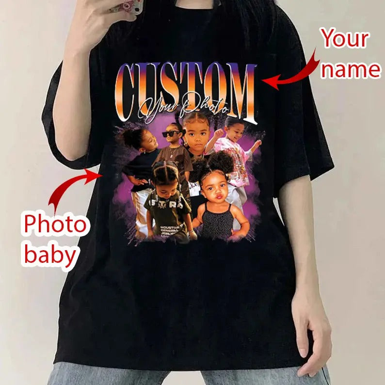 Custom Bootleg Rap Tee, Custom Your Own Bootleg Shirts, Vintage Graphic 90s Tshirt, Custom Photo Shirt, HL33