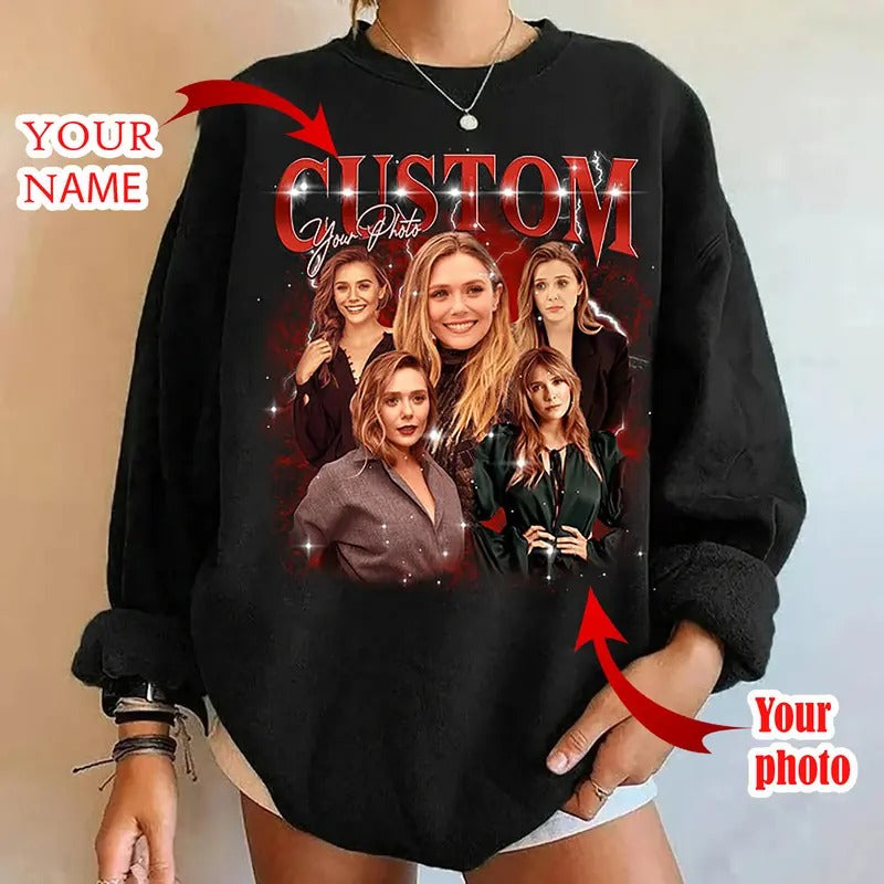 Custom Bootleg T-Shirt, Shirt With Girlfriend Face, Custom Photo Vintage T Shirts, Custom Your Own Bootleg Idea, Women's Custom Tee, HL27