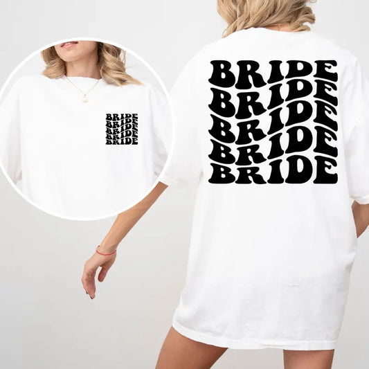 Custom Bride Shirt, Custom Bridesmaids Shirt, Bachelorette Party Shirt, Bridal Gift, Honeymoon Gift, Bachelorette Party, Bridesmaid College Font Comfort Cotton