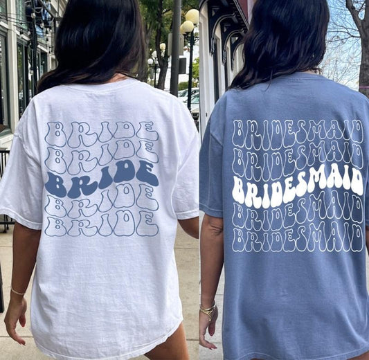 Custom Bride Shirt, Retro Bachelorette Shirt, Bachelorette Party Shirt, Bridal Gift, Honeymoon Gift, Bachelorette Party, Bridesmaid College Font Comfort Cotton