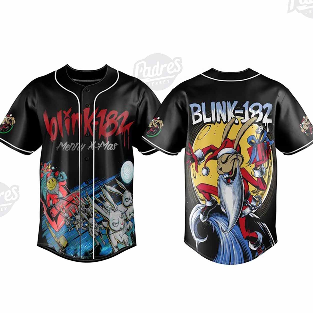 Custom Christmas Blink-182 Baseball Jersey - Padres Jersey Oasis: Elevate Your Baseball Style Game T-Shirts,... (Image 1)