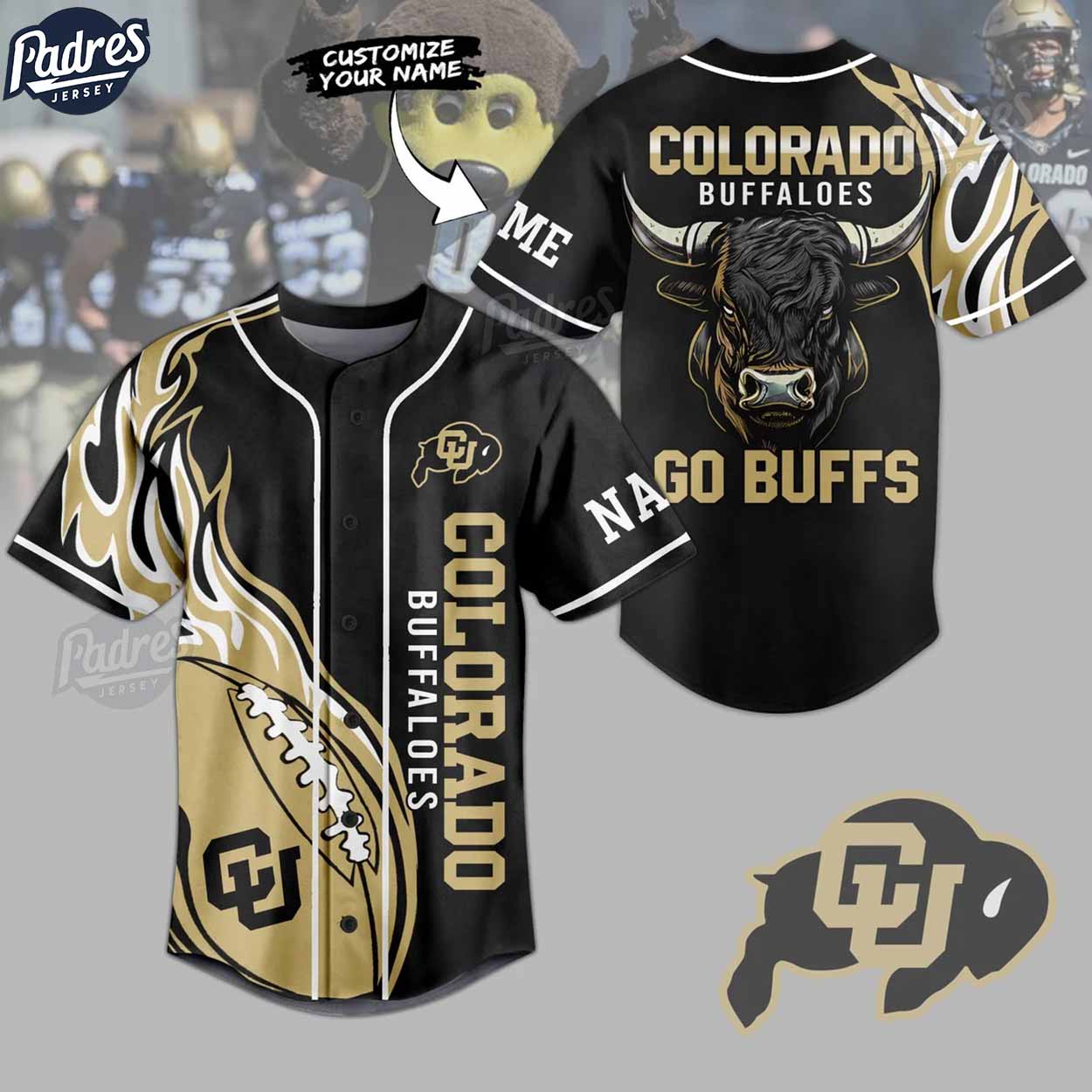 Custom Colorado Buffaloes NCAA Football Baseball Jersey - Padres Jersey Oasis: Elevate Your Baseball Style Game... (Image 1)