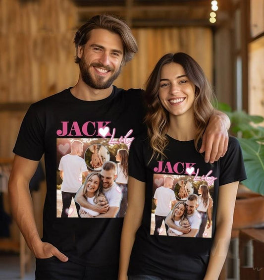 Custom Couple Shirt, 90s Vintage Bootleg Shirt, Custom Bootleg Rap Tee, Custom Valentine Shirt, Custom Photo Shirt, Custom Girlfriend Shirt